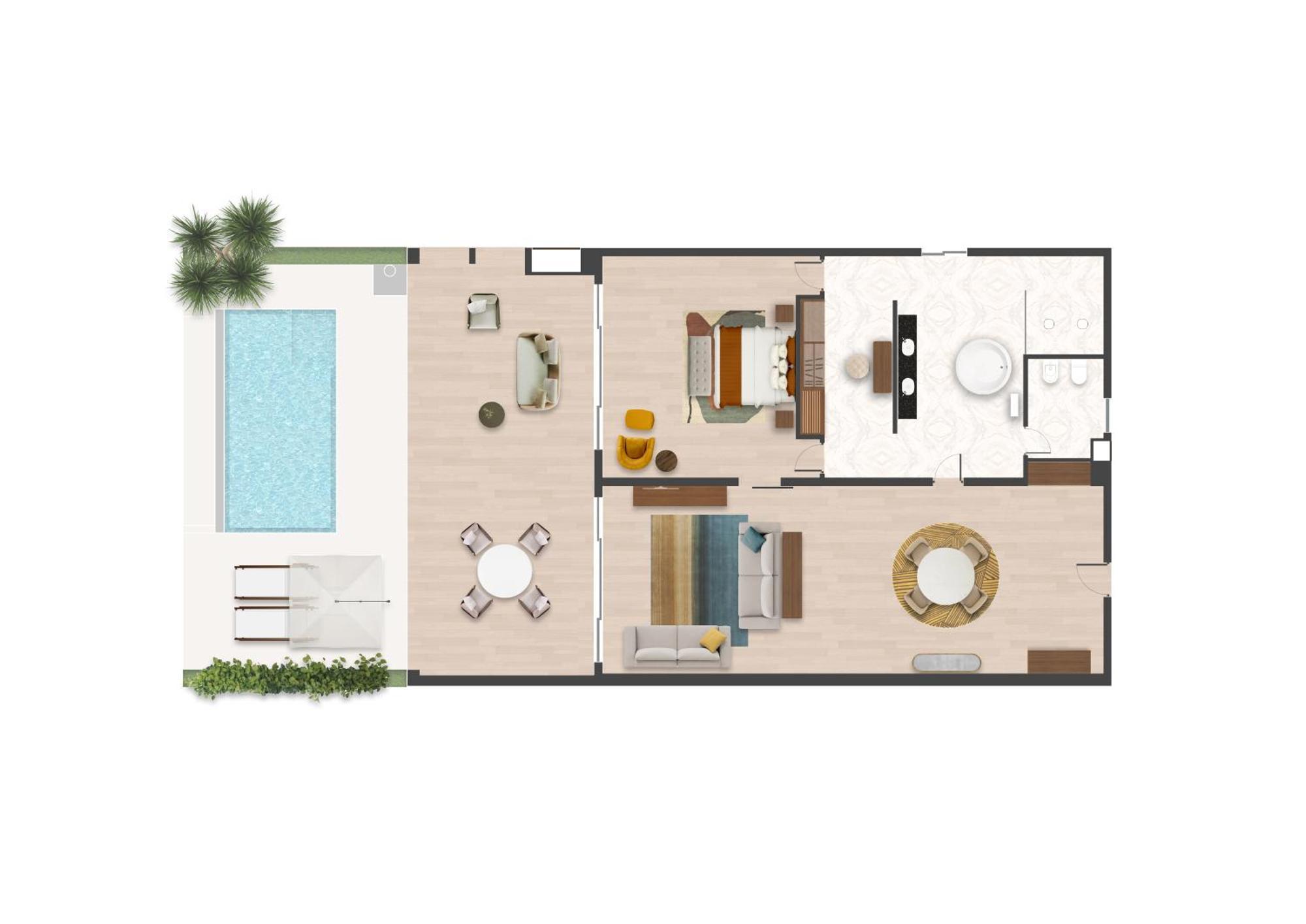 The Mora Zanzibar Hotel Matemwe  Ngoại thất bức ảnh A floor plan of a villa